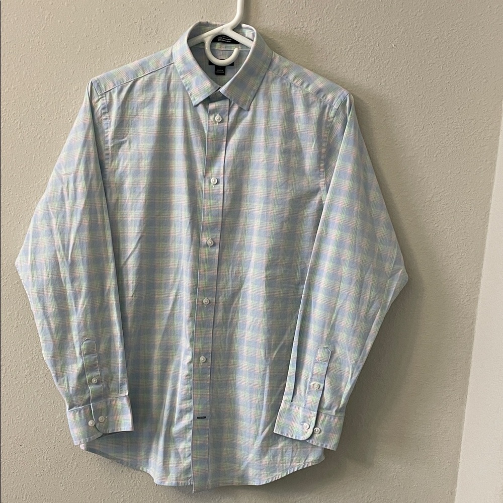Kids Light Blue Checkered Button Down Shirt